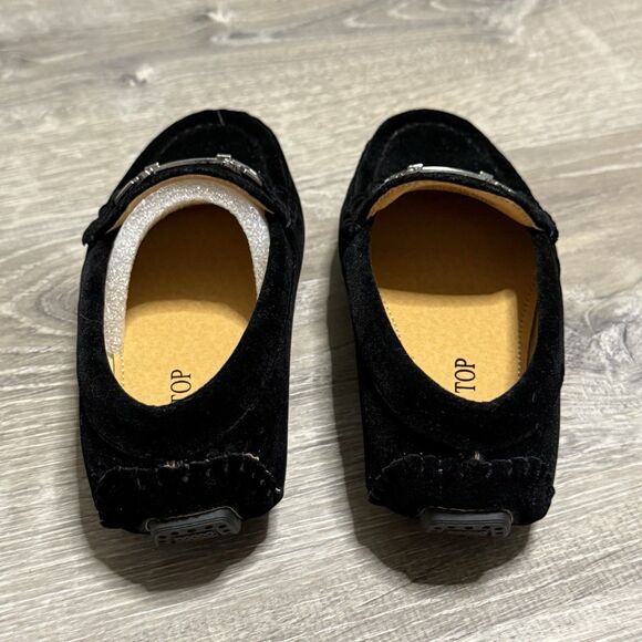 Tip Top Boys Black Velvet Loafers Size 6 Dress Slip-On Shoes w/ Metal Bit Accent - Picture 4 of 7